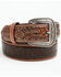 Image #1 - Ariat Men's Croc Floral Tabs Belt, Tan, hi-res