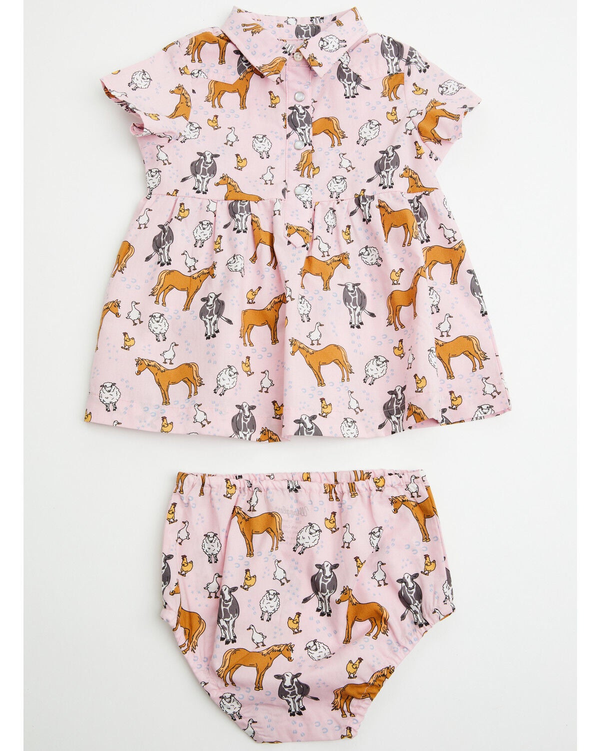 Wrangler Infant Girls' Farm Animal Print Dress Set - 2 Piece, Pink, hi-res