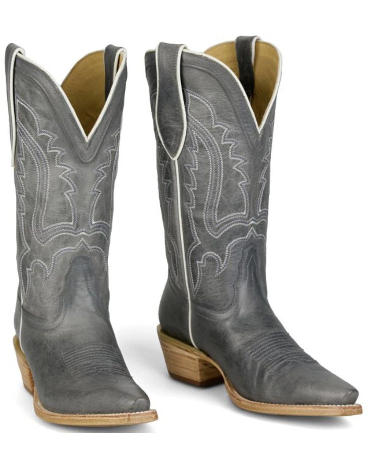 Image #4 - Tony Lama Women's Val Western Boots - Snip Toe, Grey, hi-res