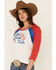 Image #4 - Cruel Girl Women's Jean Baby Graphic Ringer Tee, Red/white/blue, hi-res