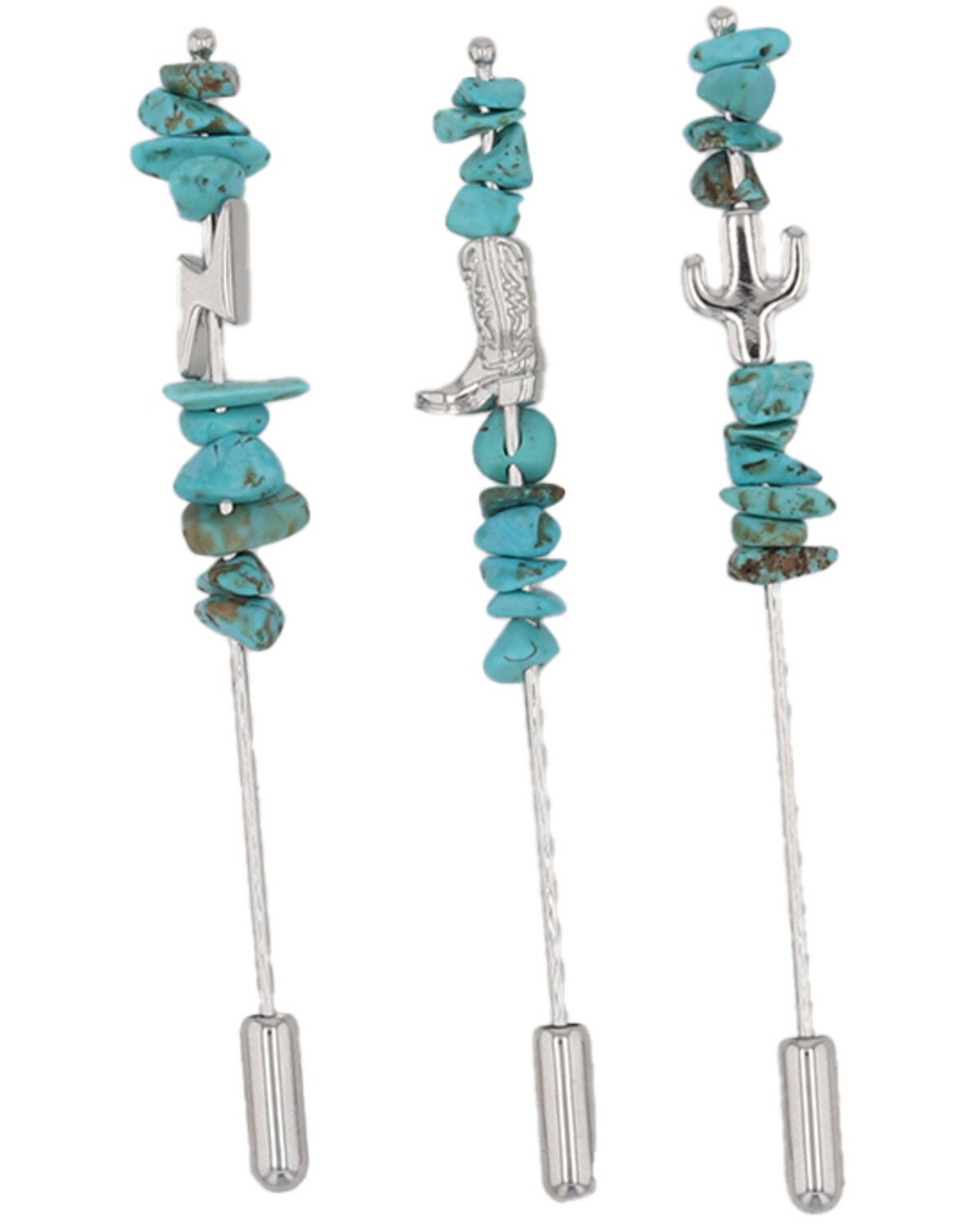 Montana Silversmiths Hat Pick Charm Set - 3 Piece, Silver, hi-res