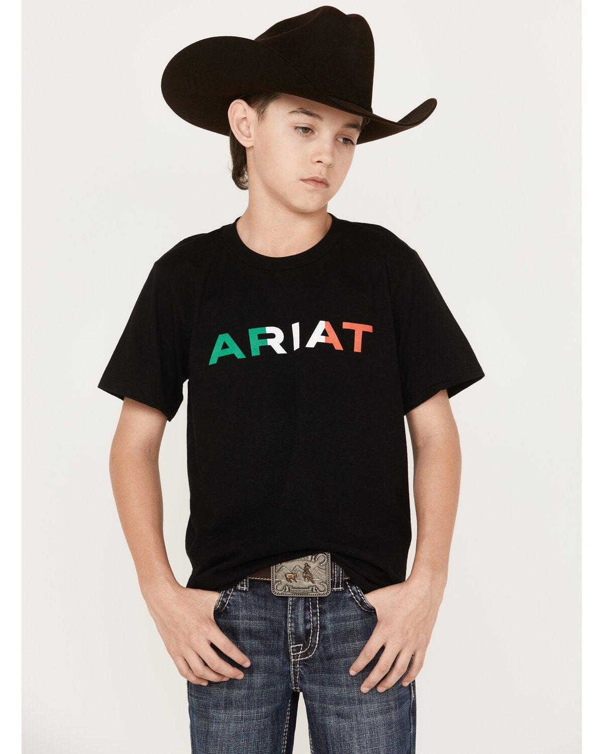 Ariat Boys' Viva Mexico Short Sleeve Graphic T-Shirt, Black, hi-res