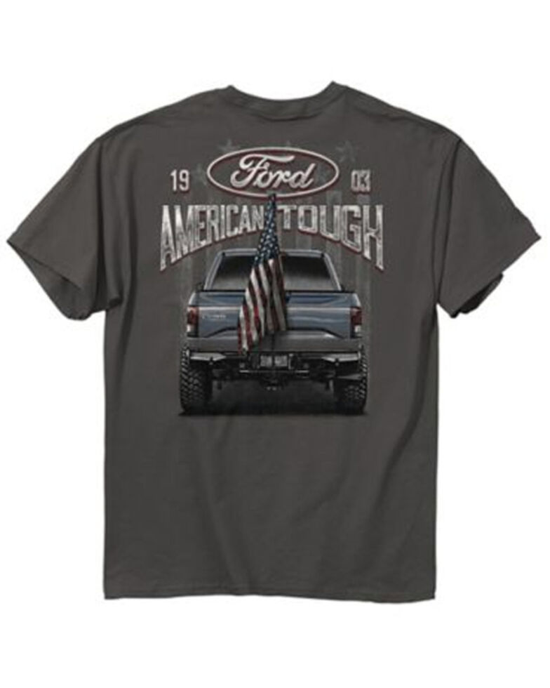 Buck Wear Men's Charcoal Ford American Tough Graphic Short Sleeve T-Shirt , Charcoal, hi-res
