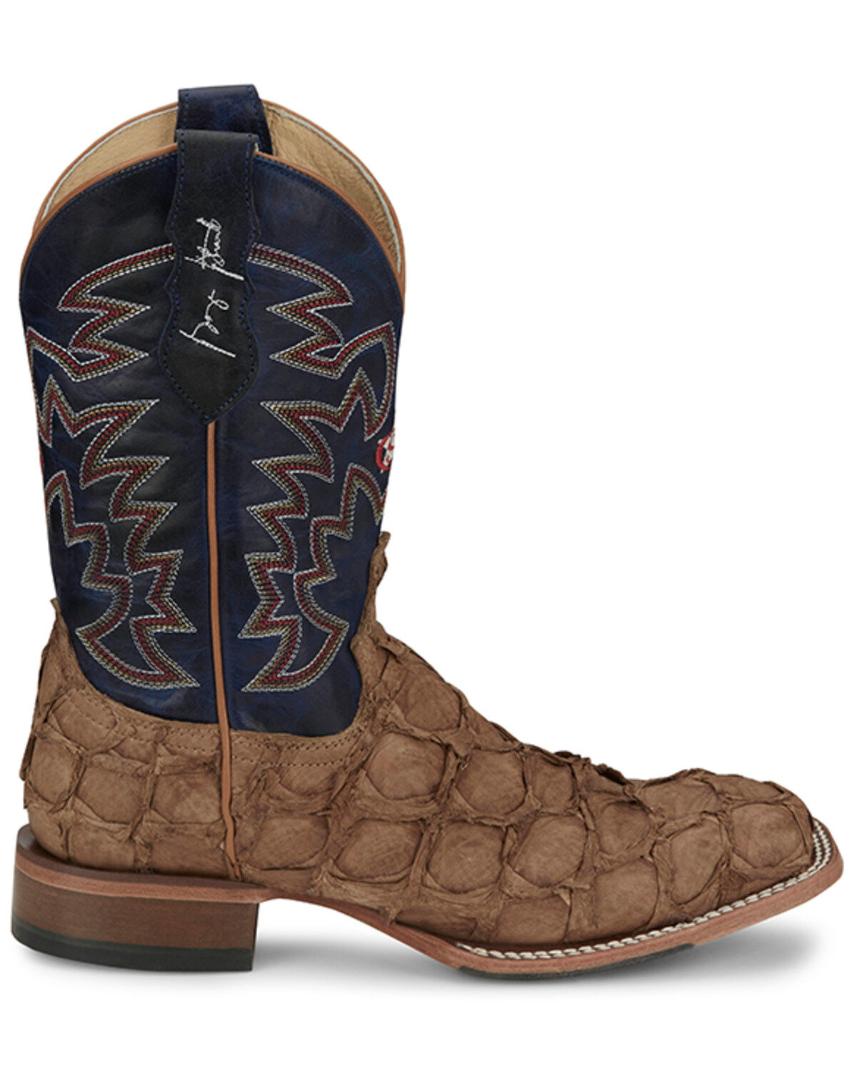 Product Name:  Justin Men's Ocean Front Exotic Pirarucu Western Boots - Broad Square Toe