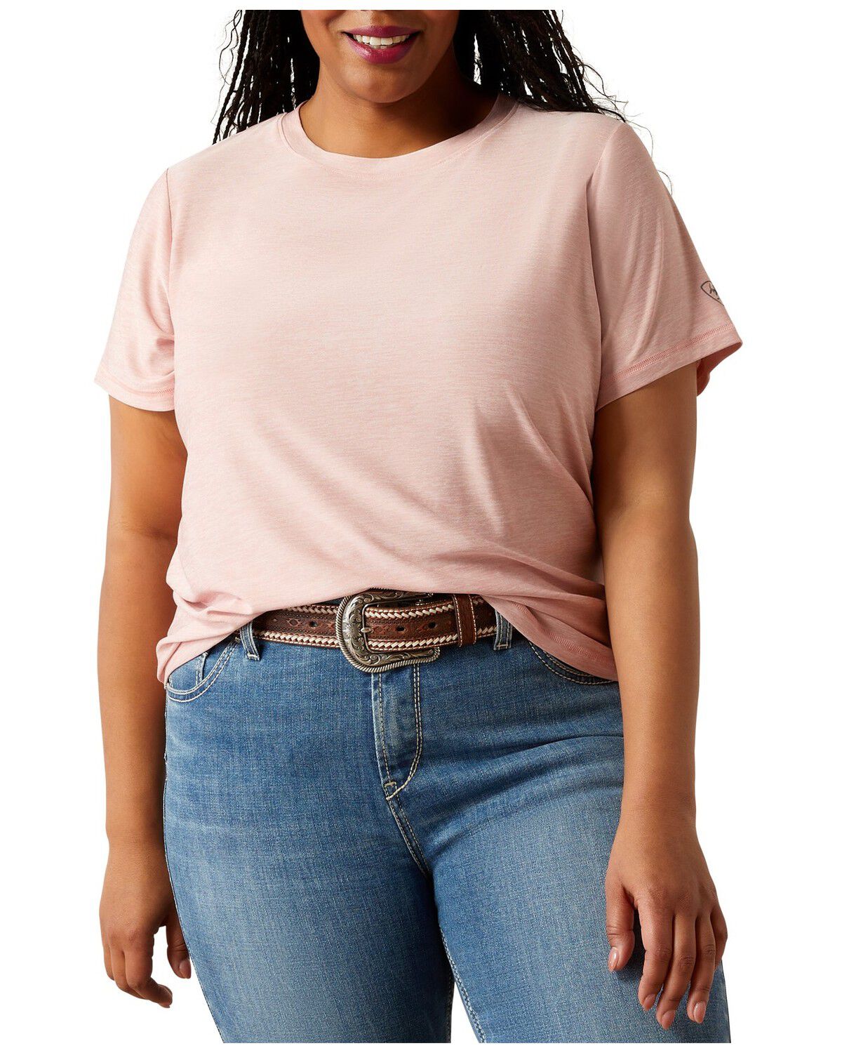 Ariat Women's Camo Logo Short Sleeve Graphic Tee - Plus, Pink, hi-res