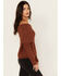 Image #3 - Shyanne Women's Off The Shoulder Cable Knit Sweater, Brown, hi-res