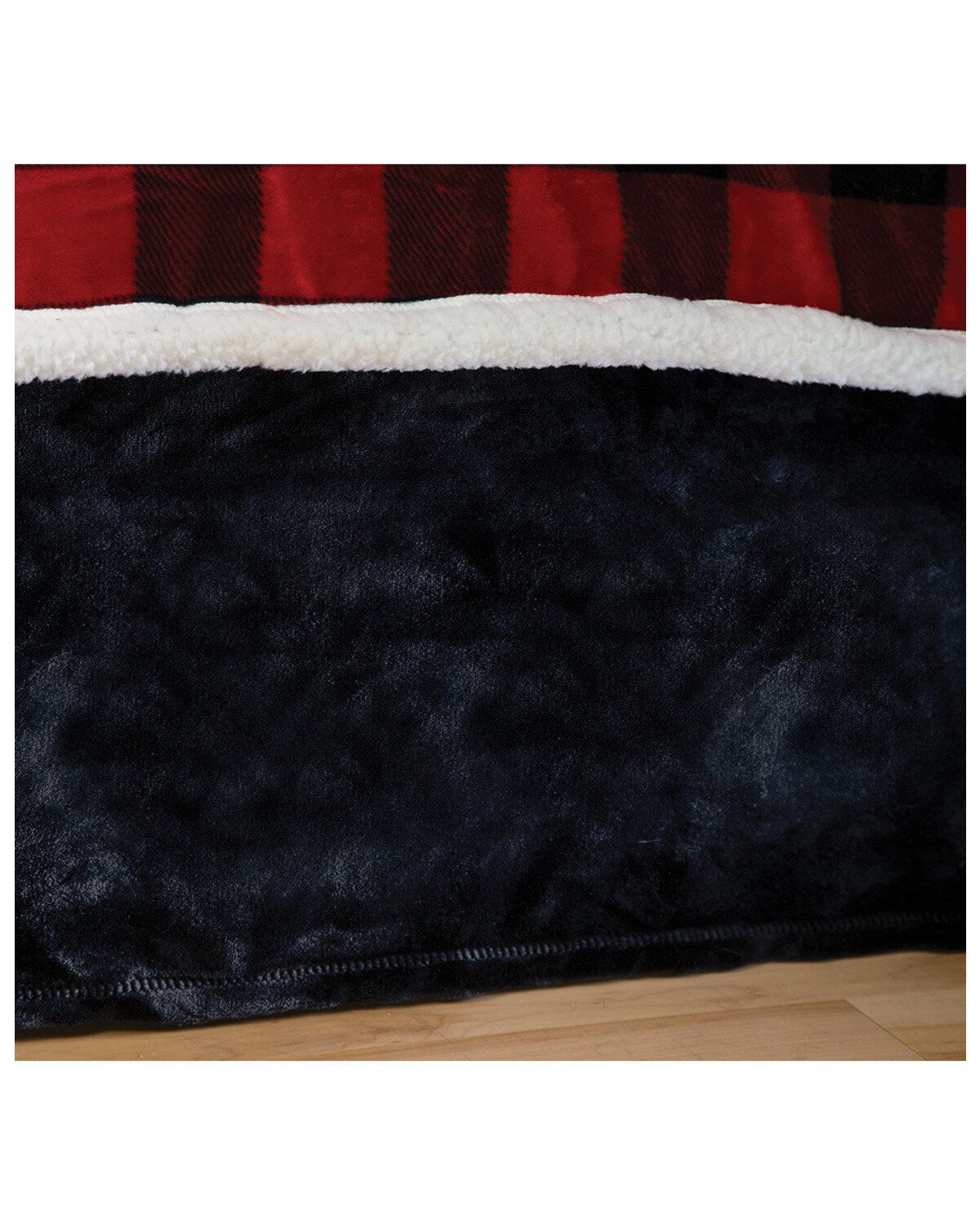 Image #1 - Carstens Home Solid Black Plush Velvet Bed Skirt - Twin Size, Black, hi-res