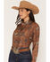 Image #2 - Ariat Women's Homestyle Rodeo Plaid Print Long Sleeve Button-Down Western Shirt, Brown, hi-res