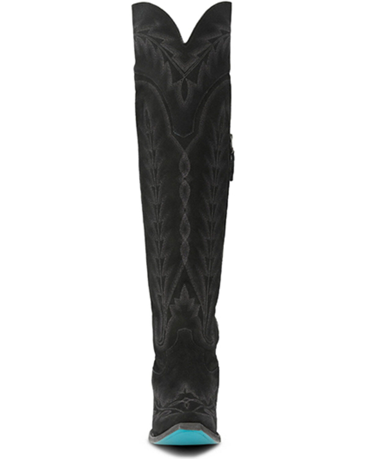 Image #4 - Lane Women's Lexington Over The Knee Suede Western Boots - Snip Toe, Black, hi-res