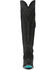 Image #4 - Lane Women's Lexington Over The Knee Suede Western Boots - Snip Toe, Black, hi-res