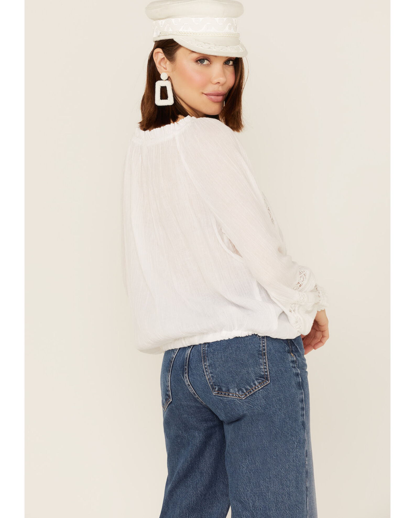 Image #4 - Revel Women's Crochet Blouse, White, hi-res
