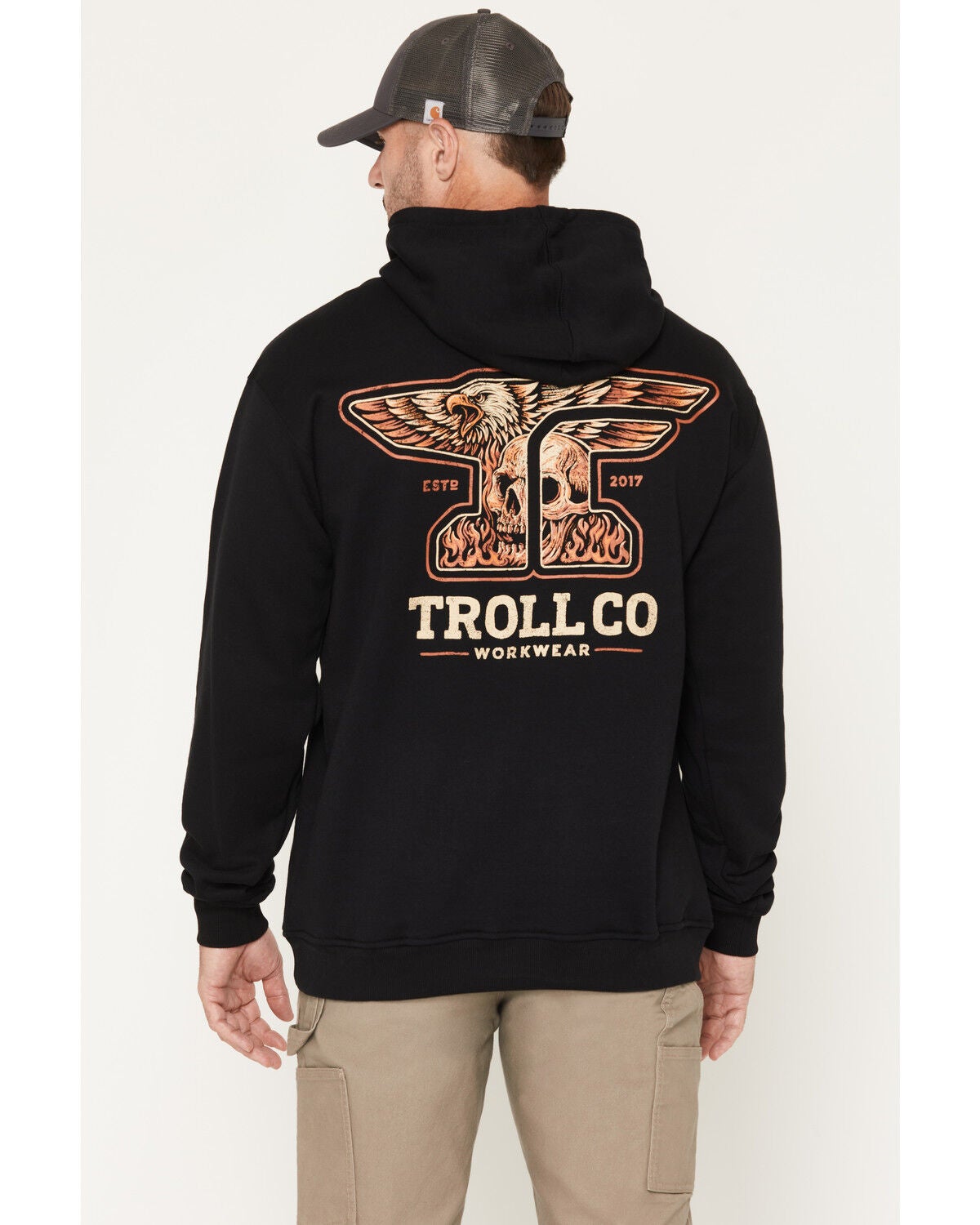 Troll Co Men's FR Fire Forged Hooded Sweatshirt, Black, hi-res