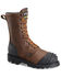 Image #1 - Matterhorn Men's 10" Waterproof Internal Met Guard Lace-Up Boots - Steel Toe, Dark Brown, hi-res
