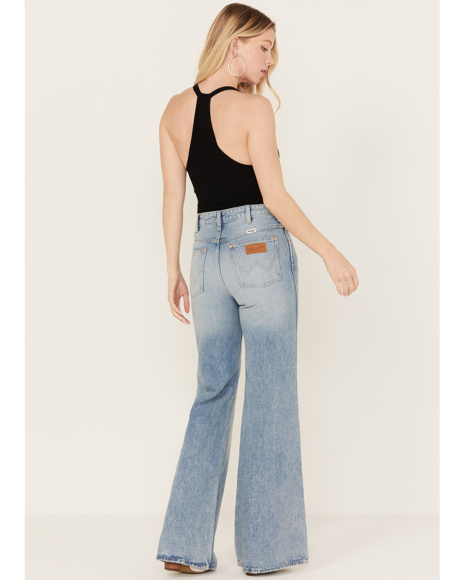 Wrangler Women's Honolua Wanderer 622 High Rise Flare Jeans, Blue