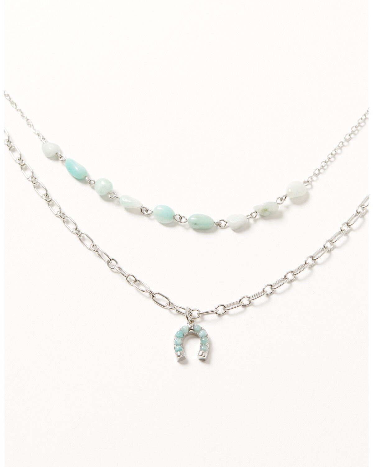 Shyanne Women's Horseshoe Layered Necklace, Silver, hi-res