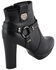 Image #9 - Milwaukee Leather Women's Block Heel Harness Booties - Round Toe, Black, hi-res