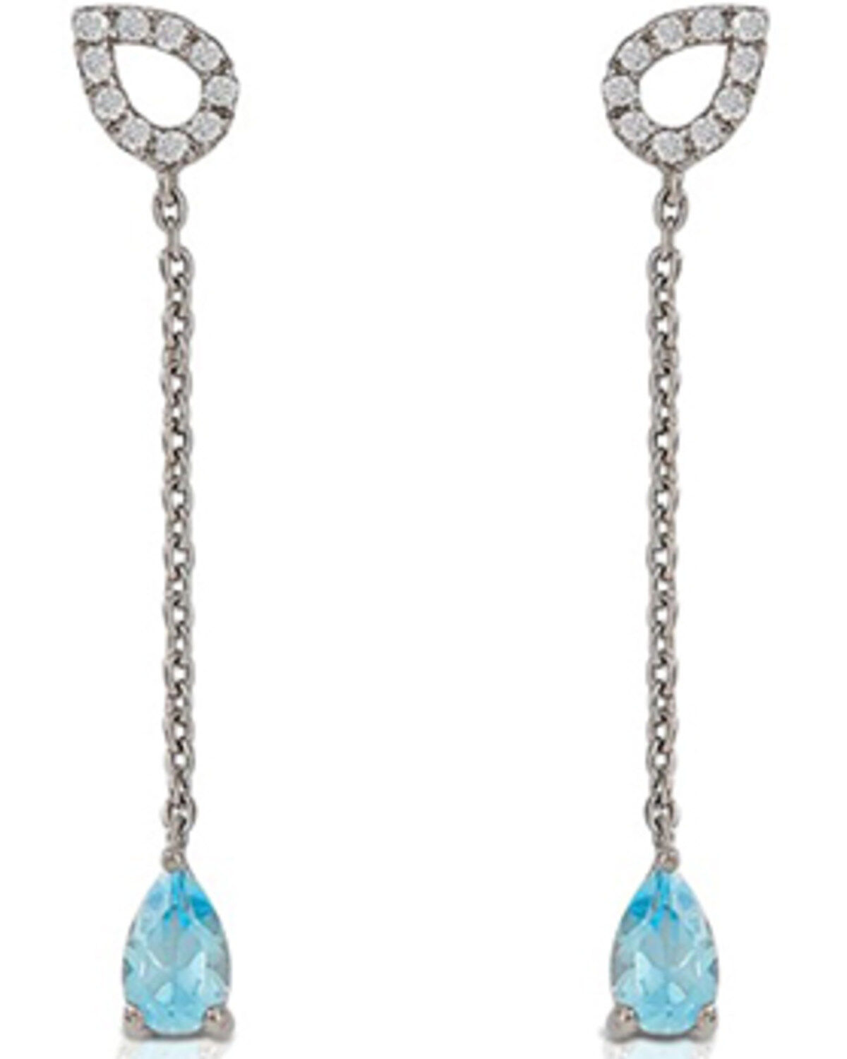 Image #1 - Kelly Herd Women's Blue Topaz Fixed Lariat Earrings, Blue, hi-res