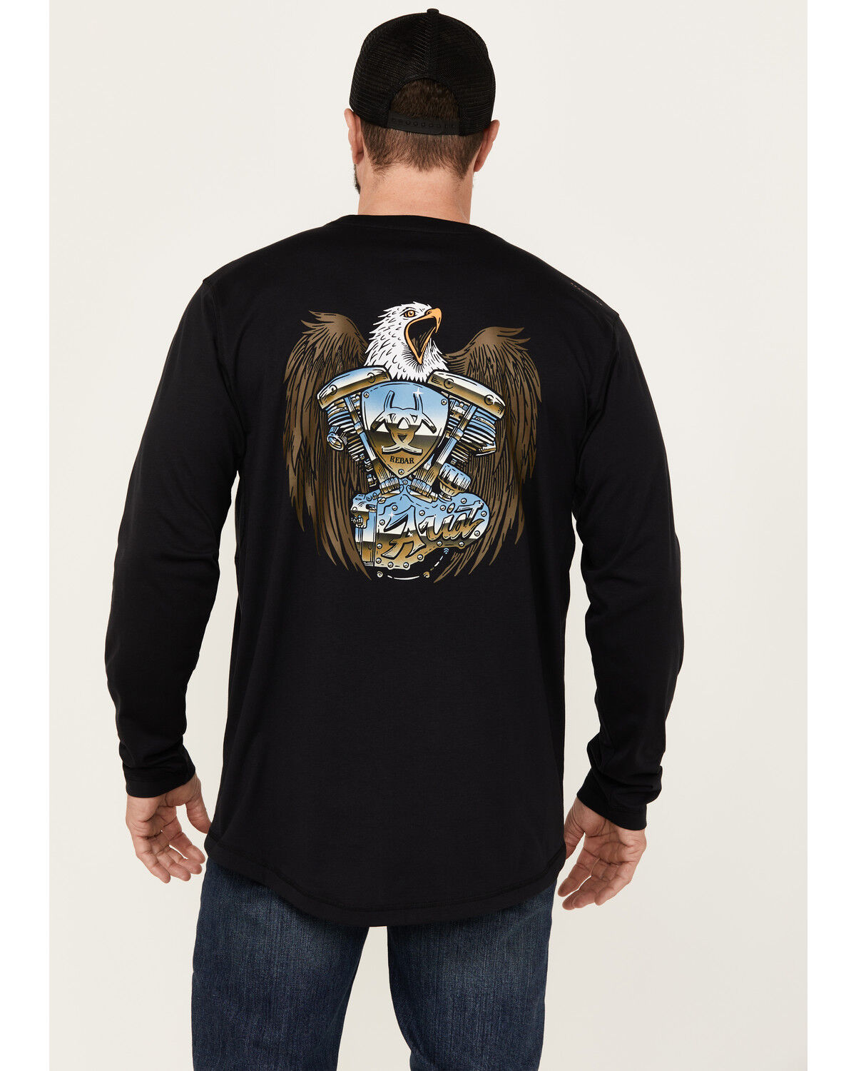 Ariat Men's Rebar Workman Chrome Moto Eagle Long Sleeve Graphic Work T-Shirt