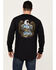 Image #1 - Ariat Men's Rebar Workman Chrome Moto Eagle Long Sleeve Graphic Work T-Shirt, Black, hi-res