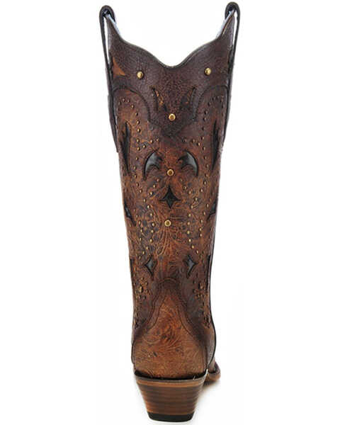 Image #4 - Corral Women's Studded Embossed Cowgirl Boots - Snip Toe, , hi-res