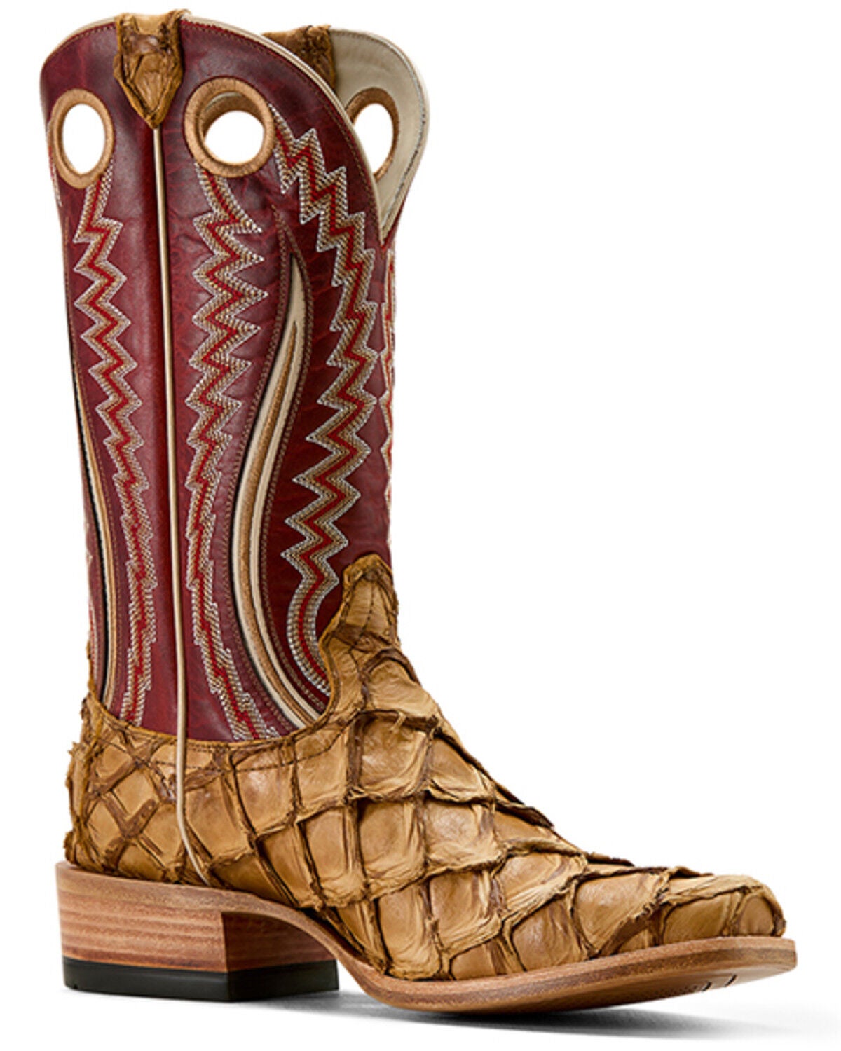 Ariat Men's Futurity Fame Exotic Pirarucu Western Boots - Square Toe, Brown, hi-res