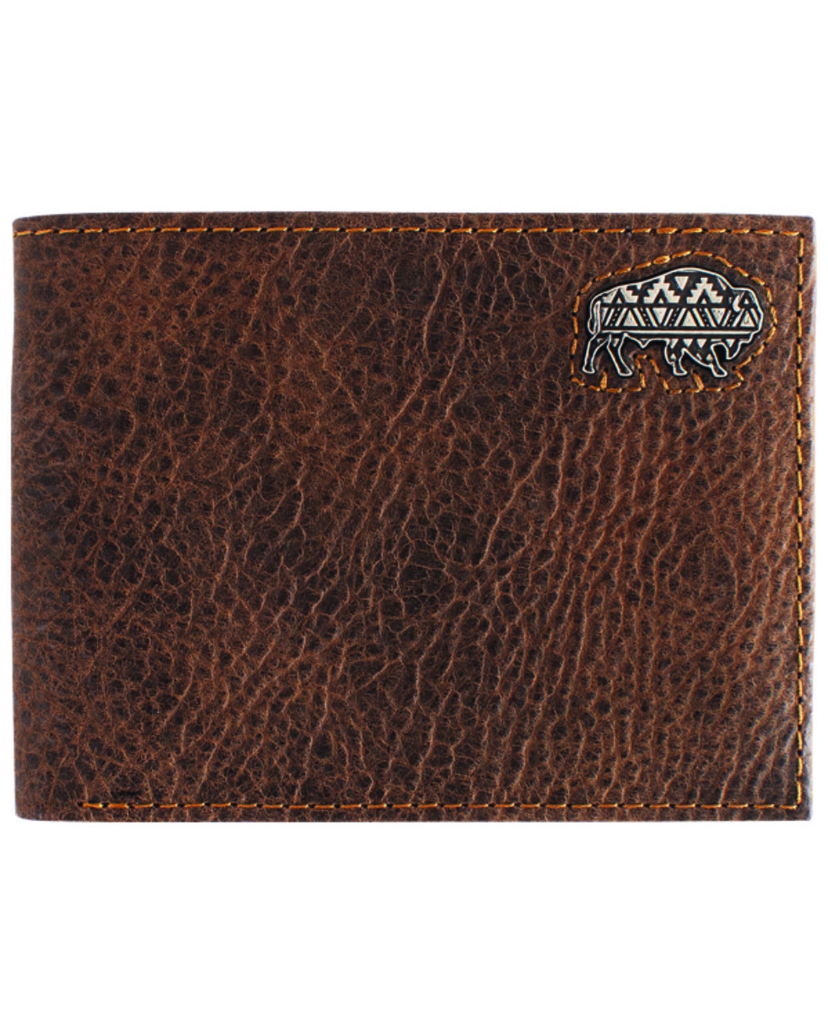 Red Dirt Hat Men's Bifold Bison Concho Leather Wallet, Brown, hi-res