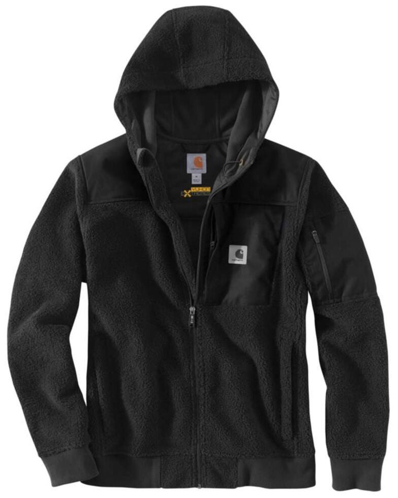 Carhartt Men's Black Yukon Extremes Wind Fighter Fleece Active Hooded Work Jacket | Boot Barn
