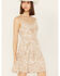Image #2 - Wild Moss Women's Paisley Print Knot Front Mini Dress, Mustard, hi-res