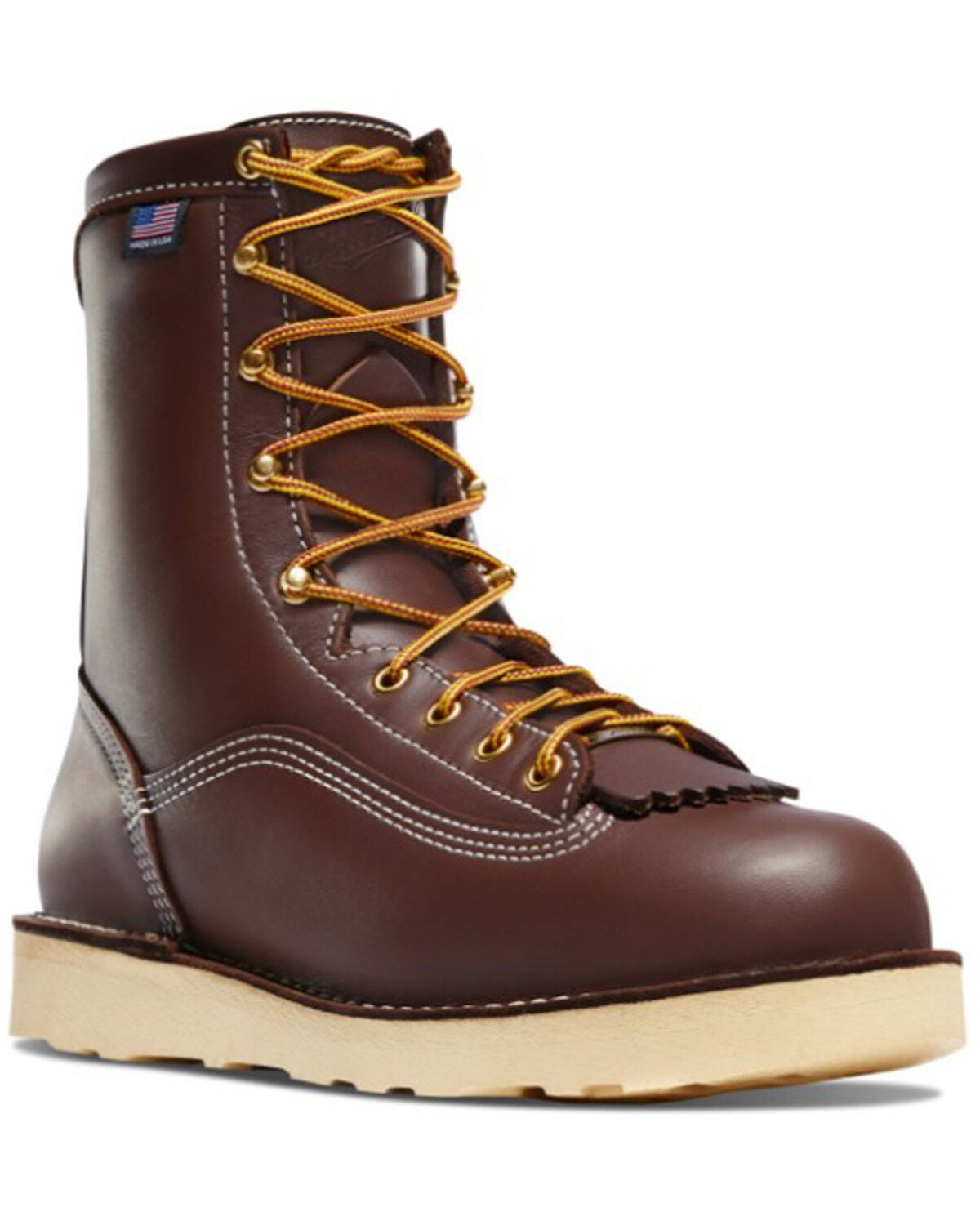 Danner Men's 8" Power Foreman Lace-Up Work Boots - Round Toe, Dark Brown, hi-res
