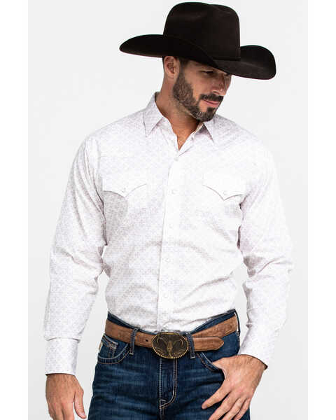 Image #1 - Ely Walker Men's Assorted Multi Geo Print Snap Long Sleeve Western Shirt , , hi-res