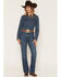 Image #1 - Wrangler Women's Emmy Dark Wash High Rise Rodeo Bootcut Stretch Denim Riding Jeans, Dark Wash, hi-res