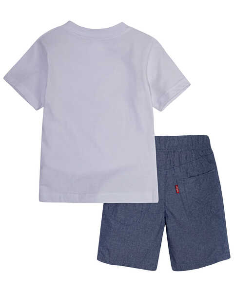 Image #2 - Levi's Toddler Boys' Batwing Logo Short Sleeve T-Shirt & Shorts Set - 2 Piece Set, White, hi-res