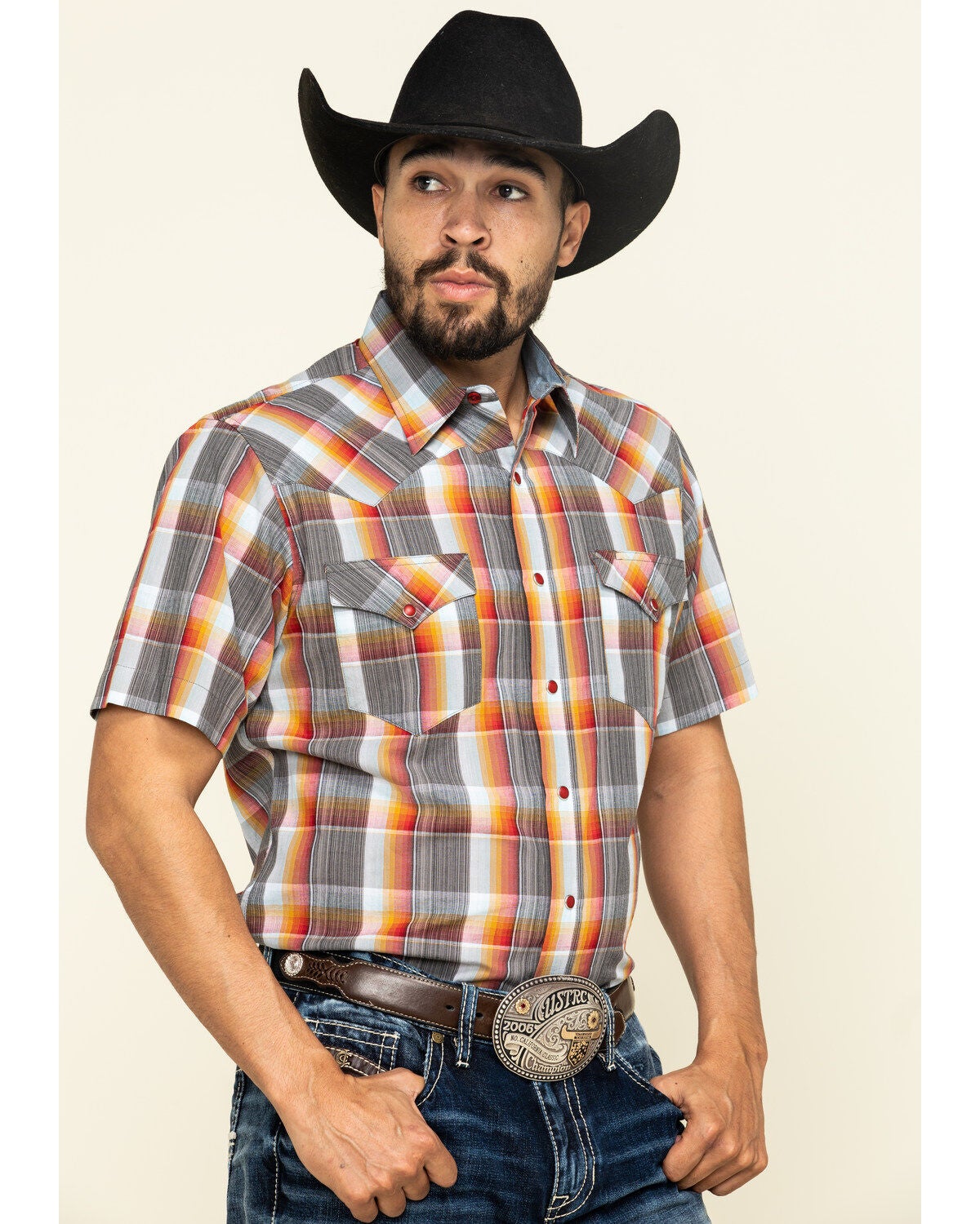 Tin Haul Men's Rusty Plaid Short Sleeve 