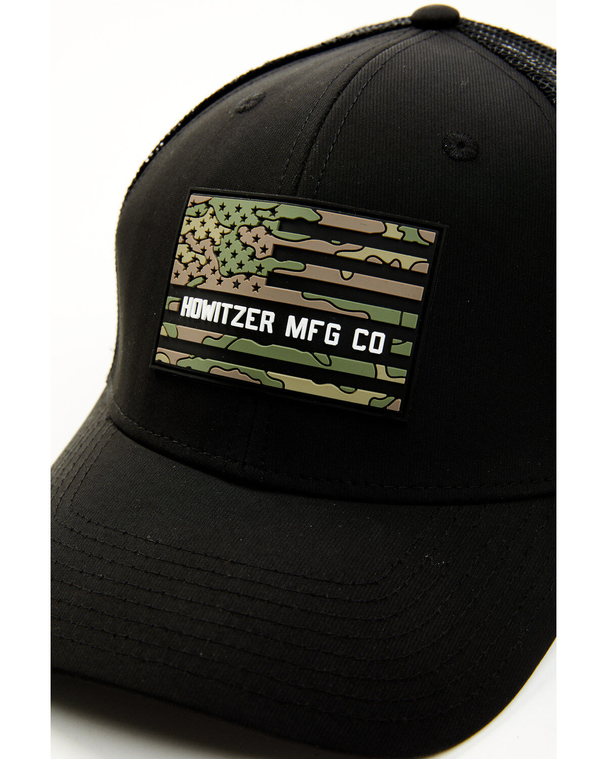 Image #2 - Howitzer Men's Camo Print Flag Patch Ball Cap, Black, hi-res