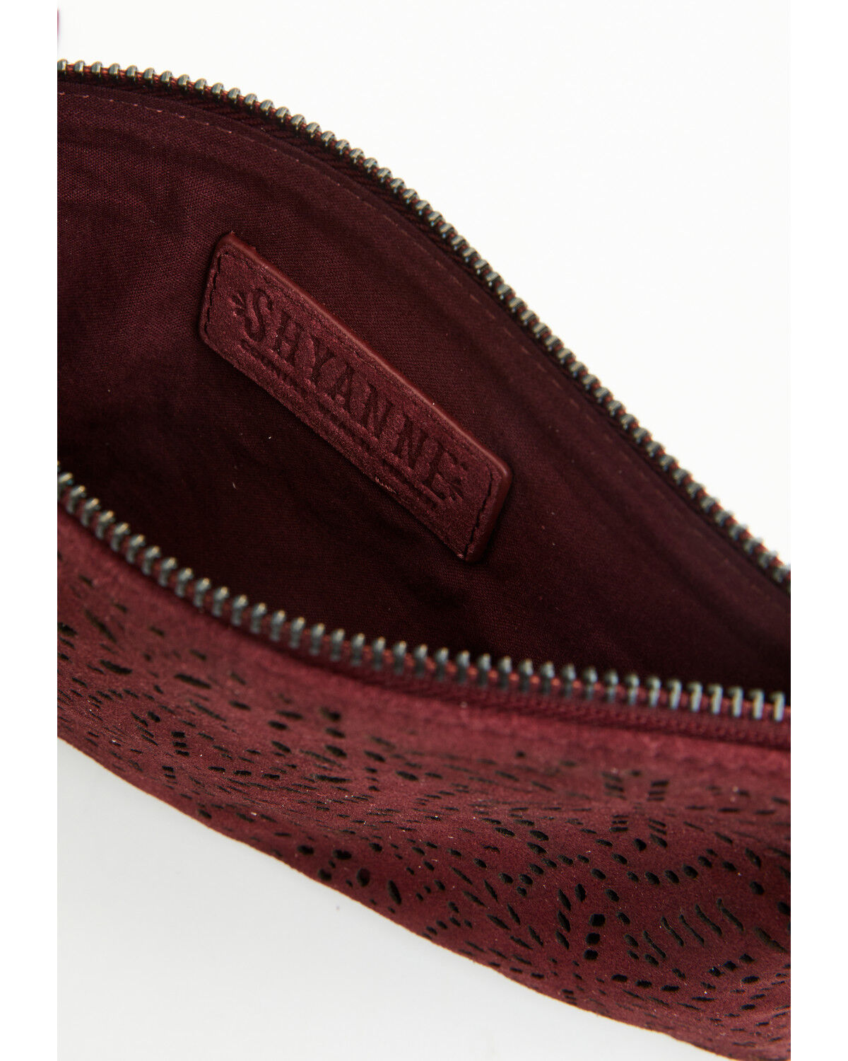 Image #3 - Shyanne Women's Avenly Floral Perforated Suede Wristlet Clutch, Cherry, hi-res