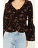 Image #3 - Idyllwind Women's Tara Tie Front Bell Sleeve Blouse, Black, hi-res