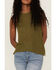 Panhandle Women's Halter Sweater Knit Tank, Olive, hi-res