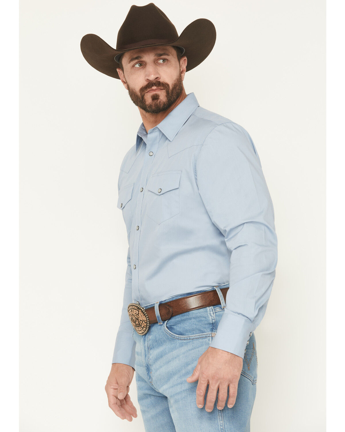 Gibson Trading Co Men's Campfire Solid Long Sleeve Snap Stretch Western Shirt
