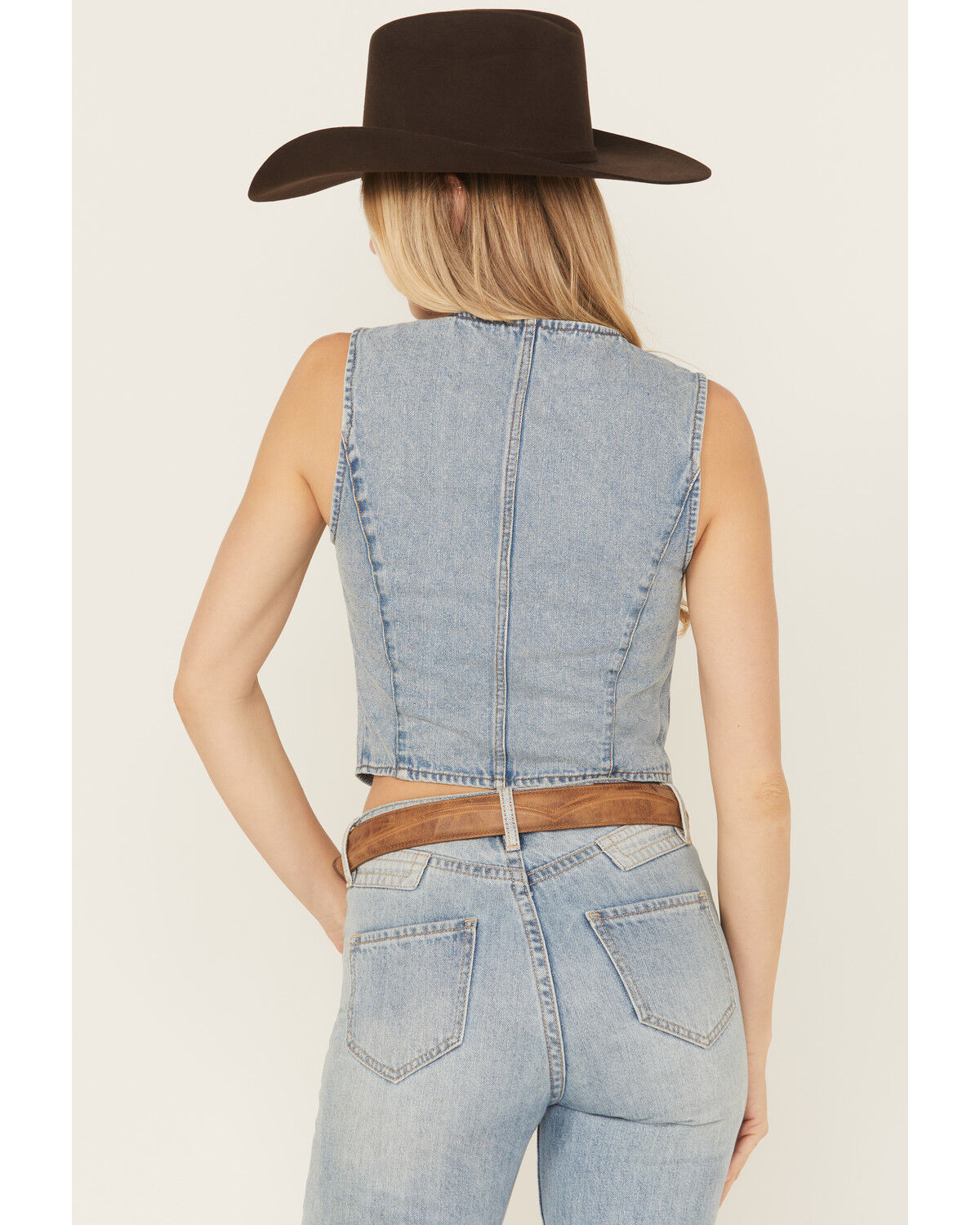 Image #4 - Ashley Vintage Charm by 26 International Women's Heart Pocket Denim Vest, Medium Wash, hi-res