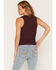Image #4 - Idyllwind Women's Misty Ribbed V Neck Tank, Wine, hi-res