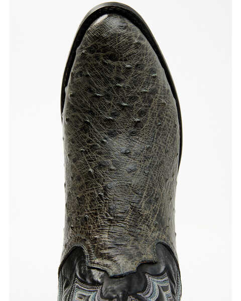 Dan Post Men's Exotic Full-Quill Ostrich Western Boots - Round Toe, Grey, hi-res