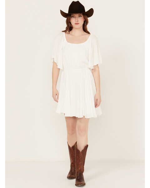 Wrangler Retro Women's Swiss Dot Short Sleeve Mini Dress, White, hi-res