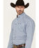 Image #3 - Wrangler Men's Geo Print Long Sleeve Button-Down Stretch Western Shirt, Blue, hi-res