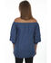 Image #2 - Scully Women's Cabbage Sleeve Off Shoulder Top , Blue, hi-res