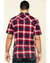 Hawx Men's Bullhead Indigo Plaid Short Sleeve Work Shirt , , hi-res