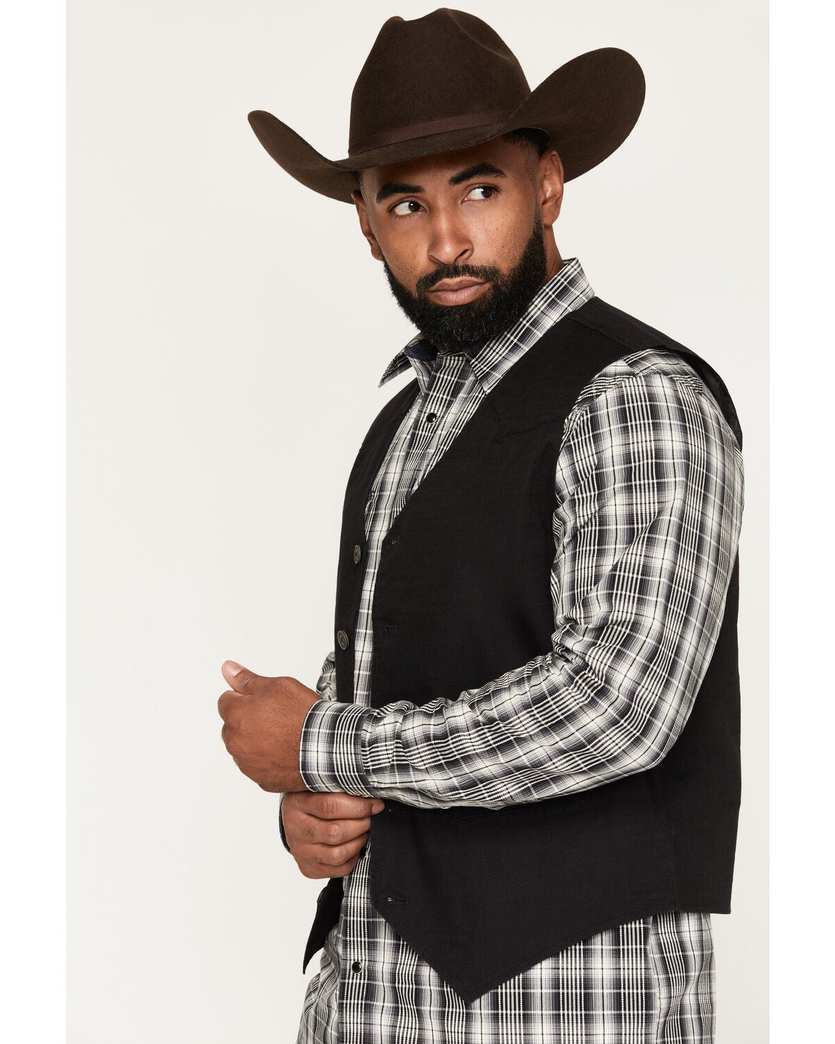 Image #2 - Moonshine Spirit&reg; Men's Six String Distressed Vest, Black, hi-res