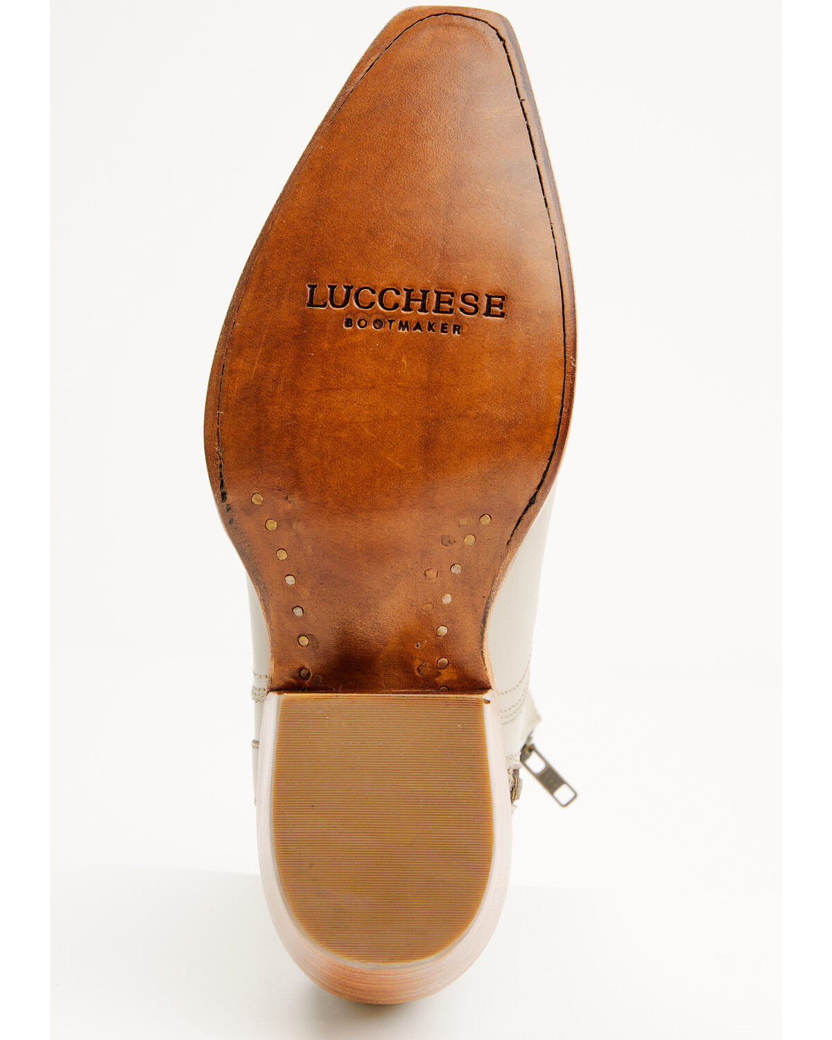 Image #7 - Lucchese Women's Cactus Western Booties - Snip Toe, Cream, hi-res