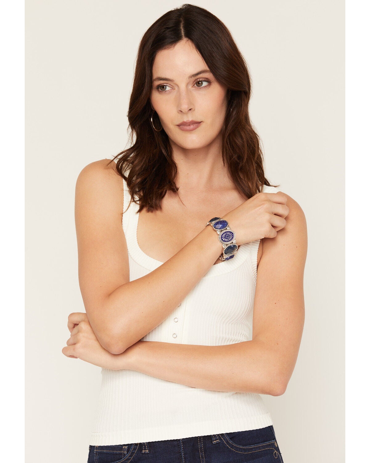 Image #1 - Lainey Wilson Women's Stone Stretch Bracelet, Silver, hi-res