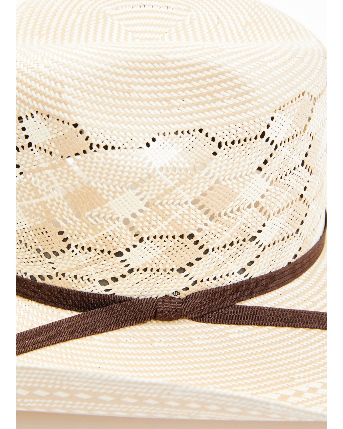 Image #2 - Serratelli Natural Laredo Hexagon Wheat Brick Shantung Straw Western Hat, , hi-res