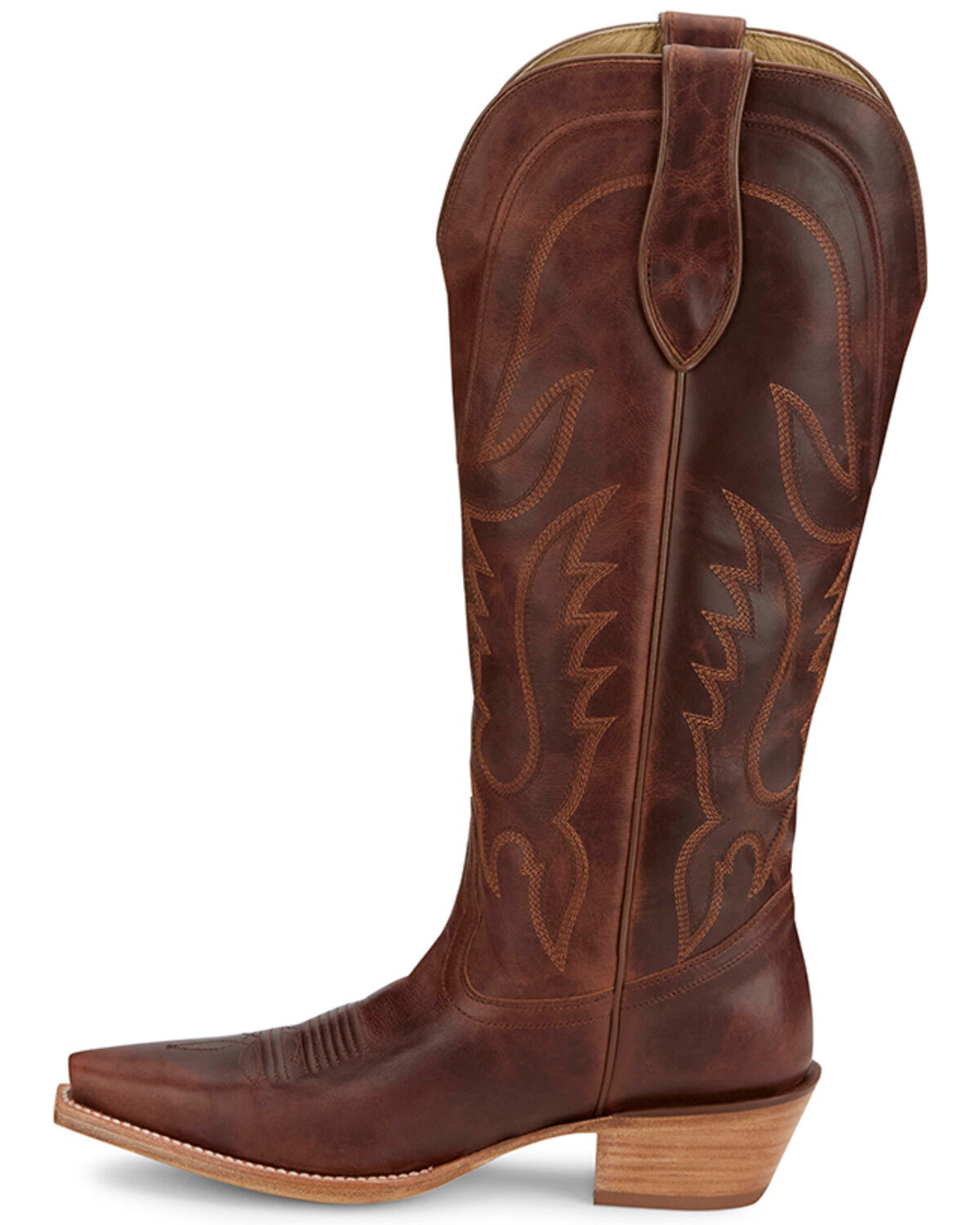 Image #3 - Tony Lama Women's Derby Jess Tall Western Boots - Snip Toe, Cognac, hi-res